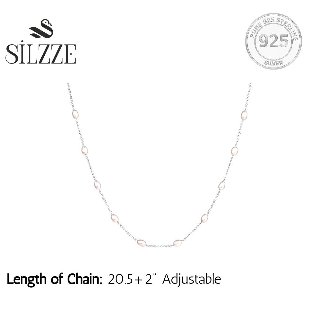 Lustrous Freshwater Pearls Sterling Silver Necklace