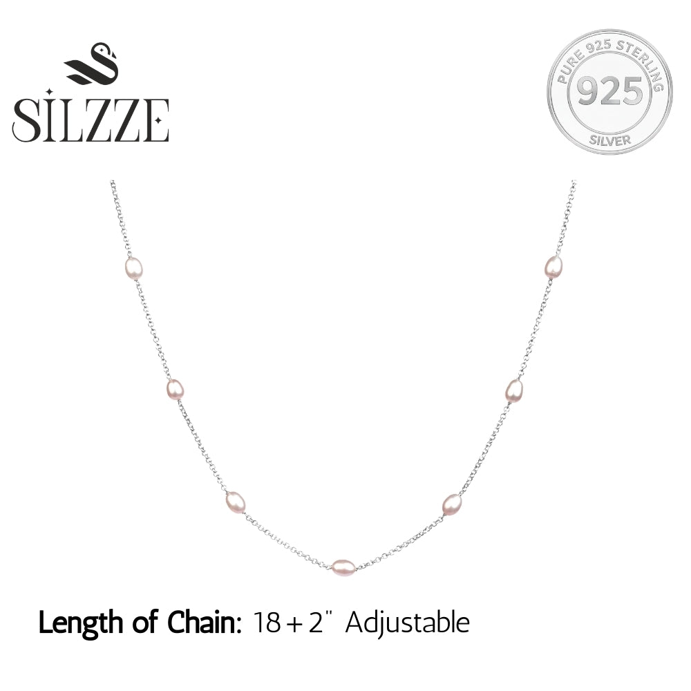 Radiant Freshwater Pearl Sterling Silver Chain