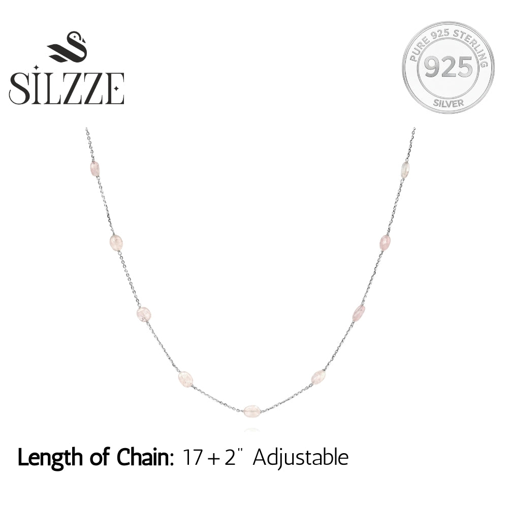 Morganite Sterling Silver Chain for her