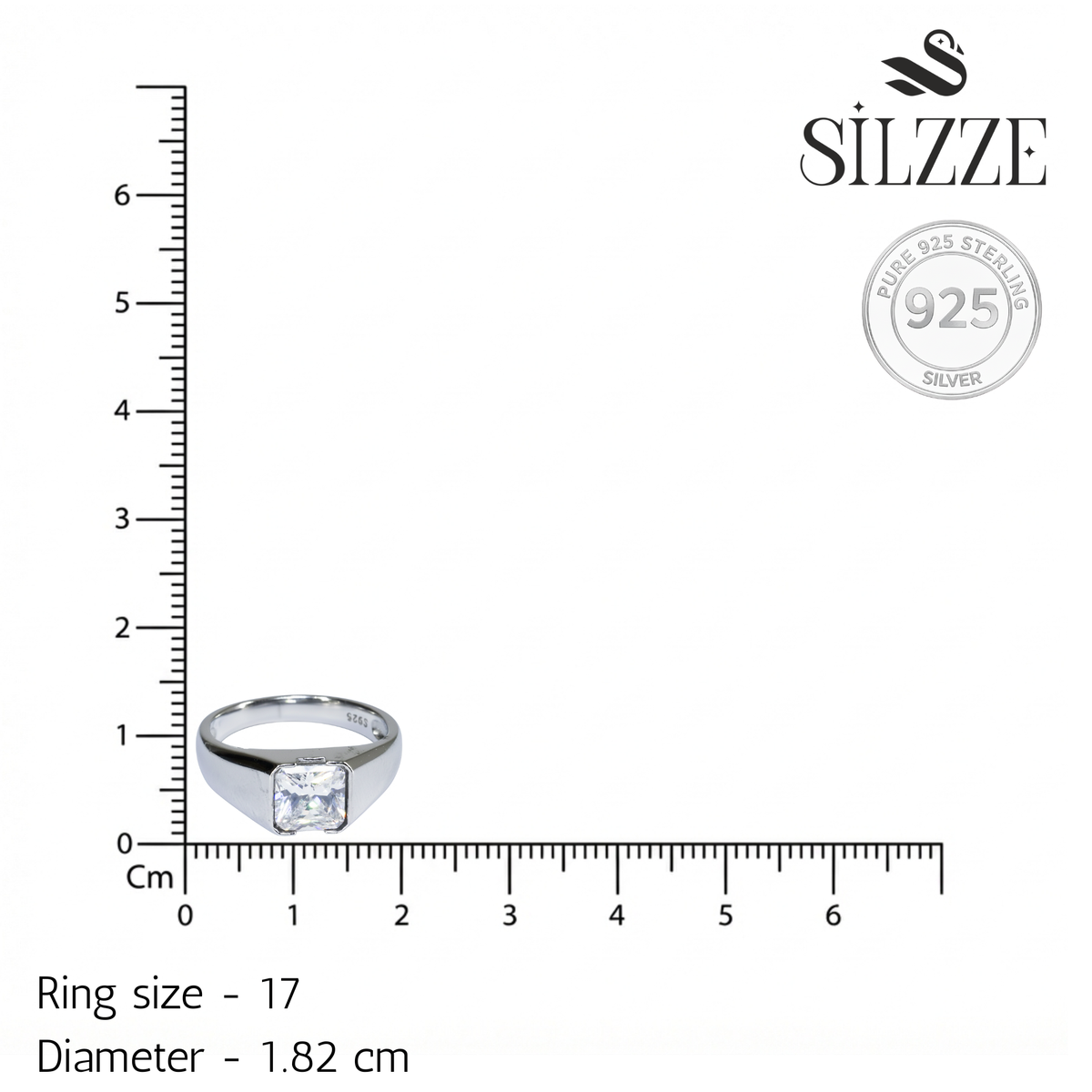 Silver Gents Solitaire classic Ring for Him