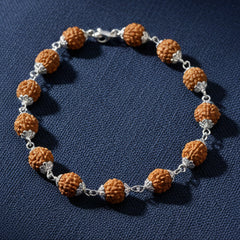 Silver Premium Classic Rudraksh High Polish Bracelet