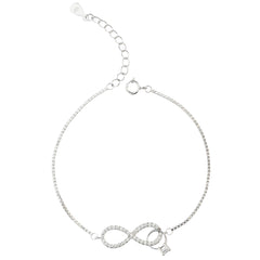 925 Silver Sparkling Infinity & Ring Charm Bracelet