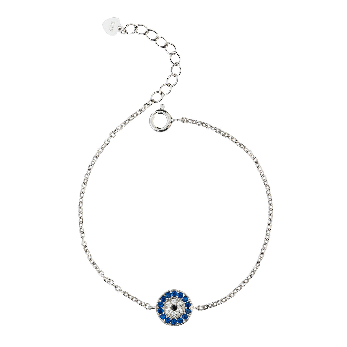 Pure Silver Celestial Halo Evil Eye Bracelet