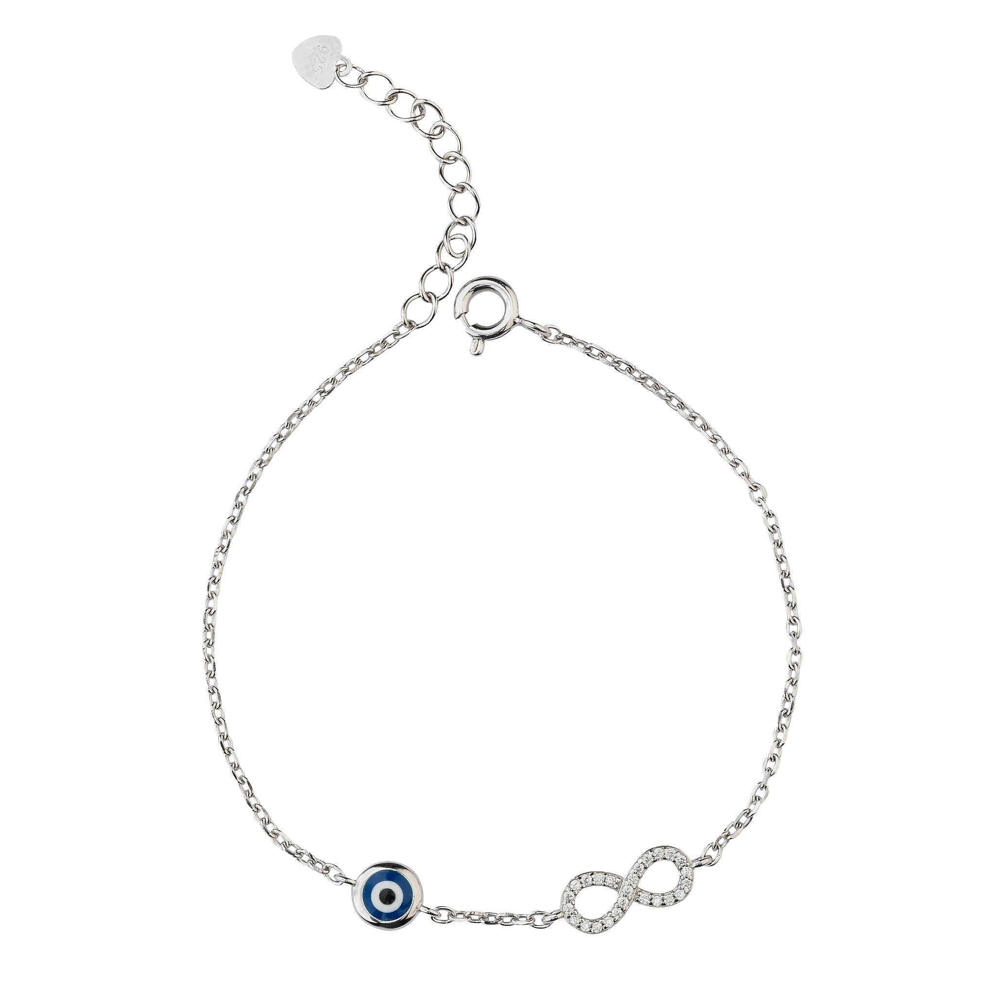 925 Silver Infinite Protection Evil Eye Bracelet