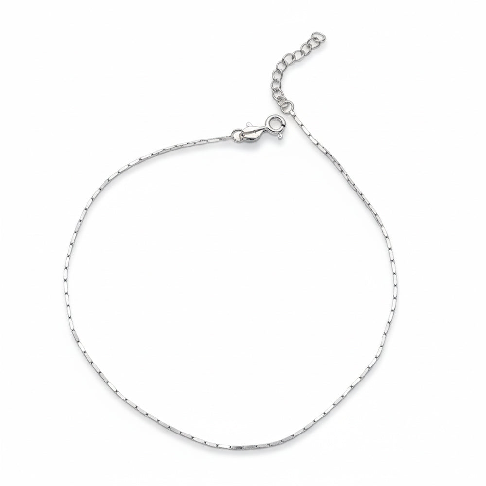 Silver Slender Snake Chain Anklet For Her
