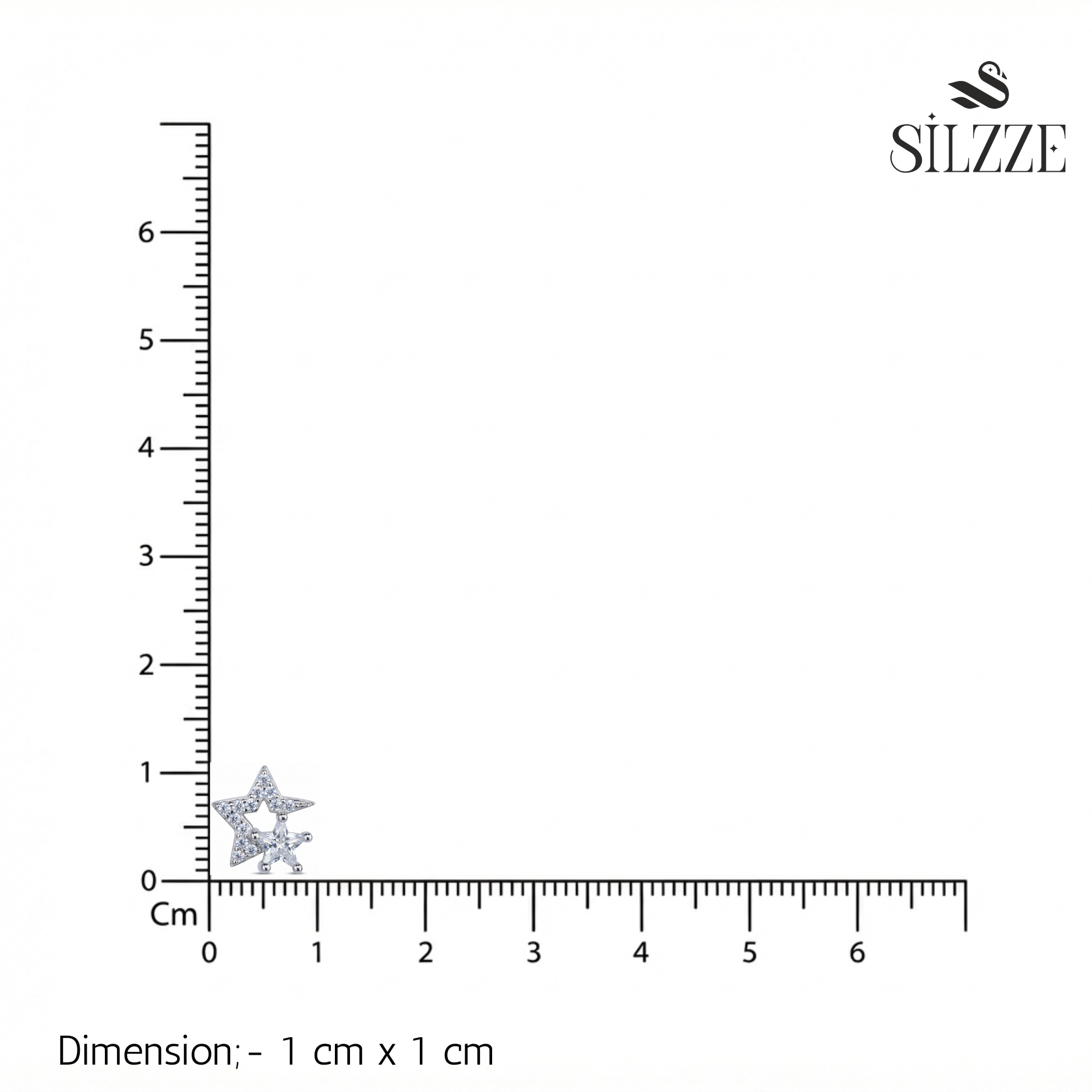 Silver Double Star Studs