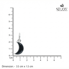 Silver Nightfall Crescent Dangle Earrings