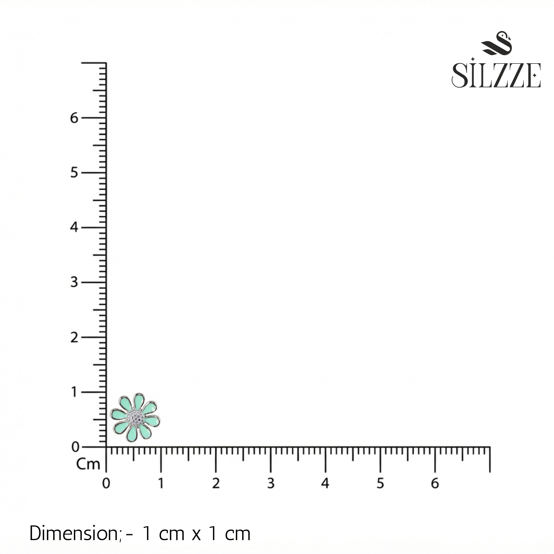 Silver Mint Floret Stud Earrings