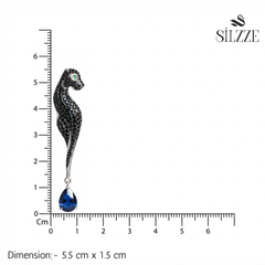 Silver Prowler Panther Earrings