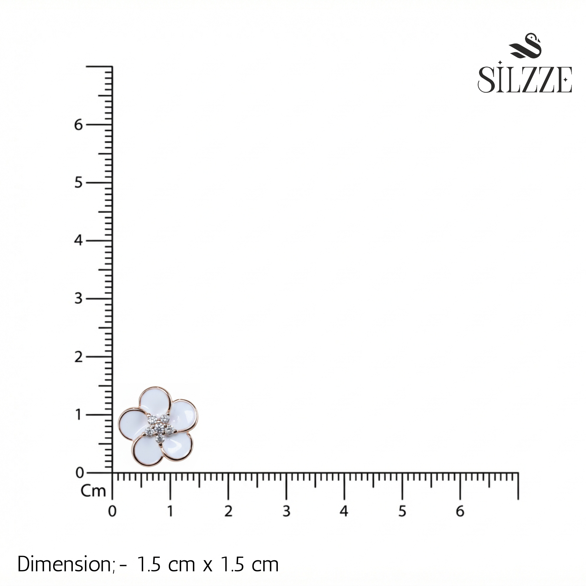 Rose Gold Porcelain Floral Studs Earrings