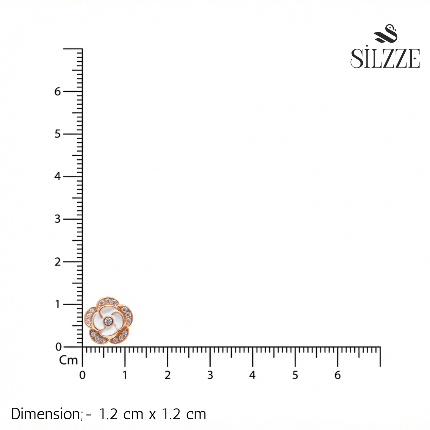 Rose Gold Parisian Camellia Sparkle Stud Earrings