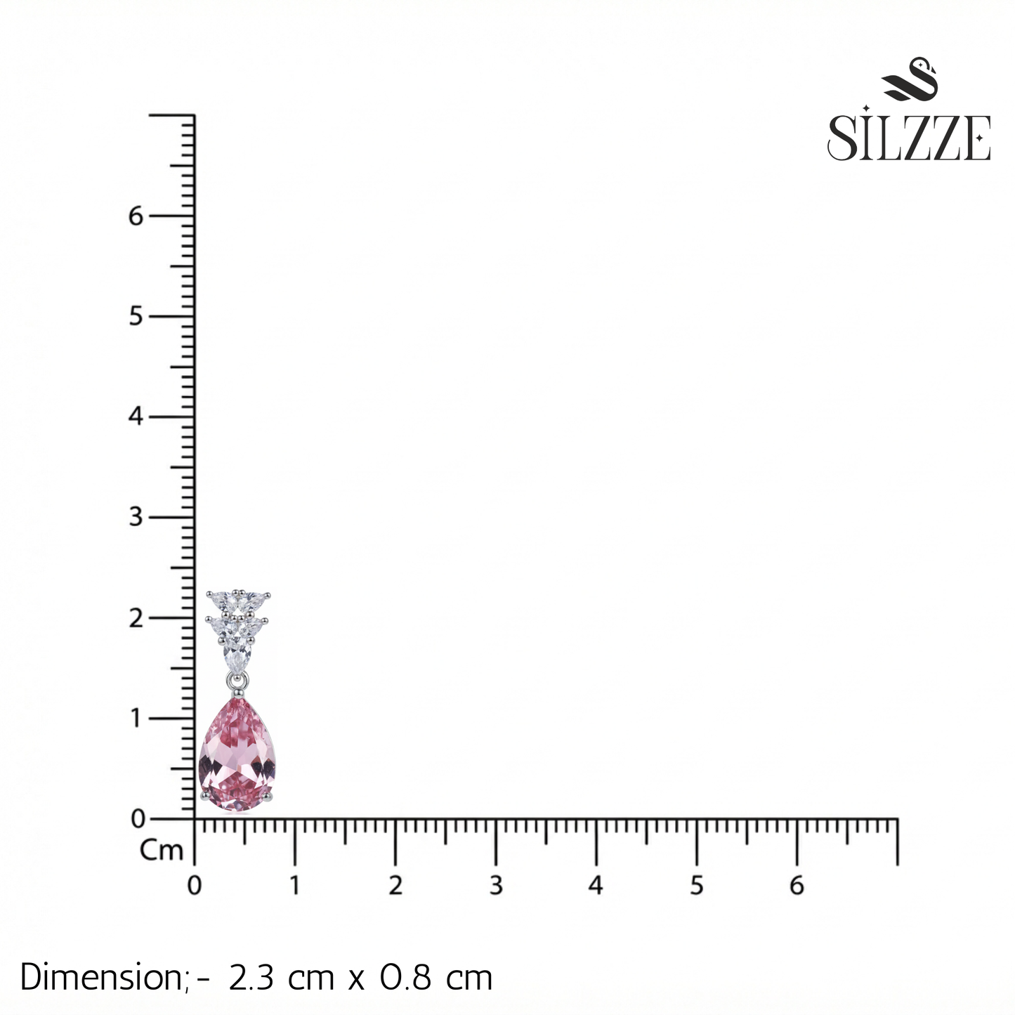 Silver Dusty Rose Teardrop Dangle Earrings