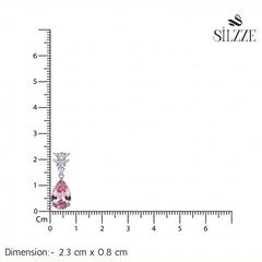 Silver Dusty Rose Teardrop Dangle Earrings