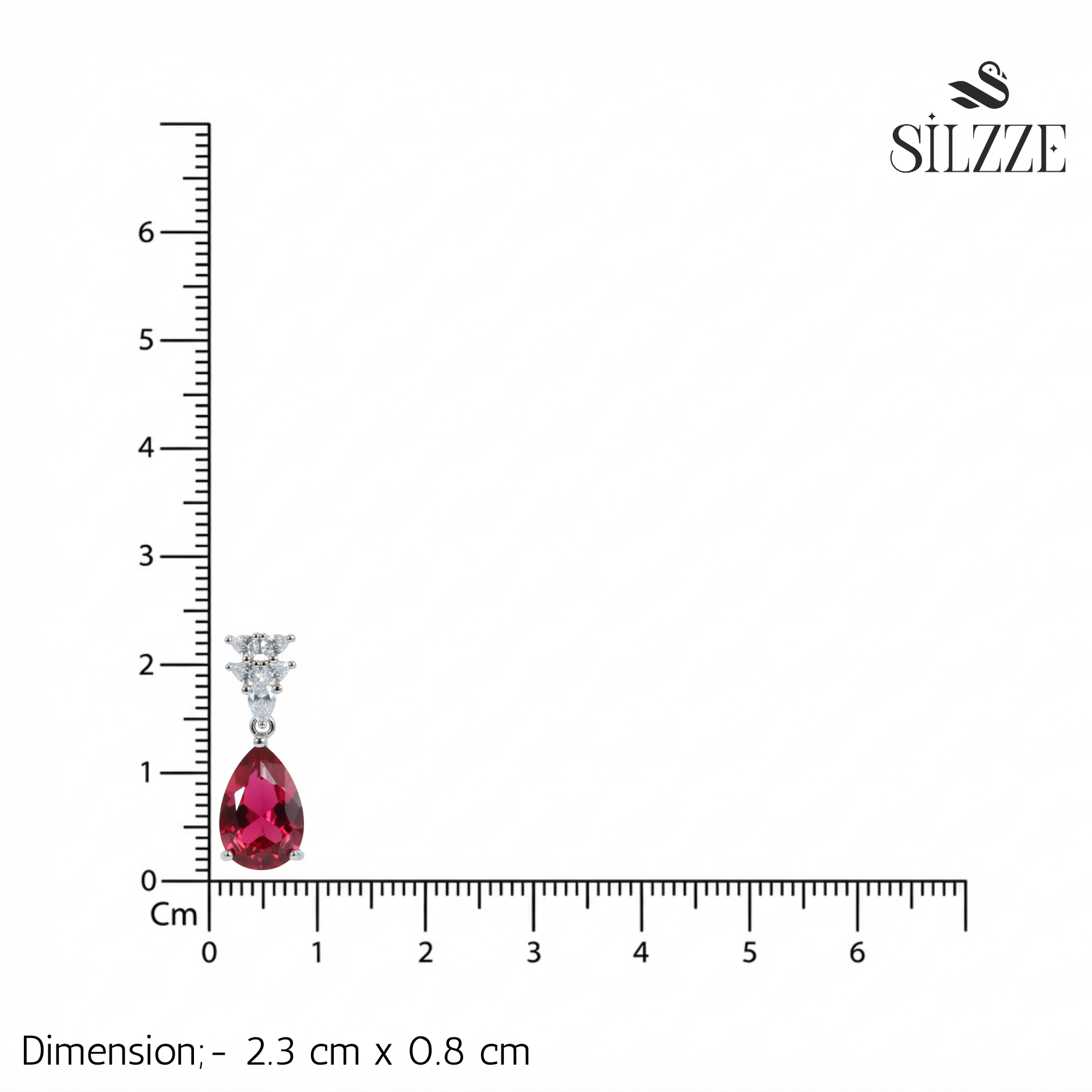 Silver Royal Red Huggie Earrings