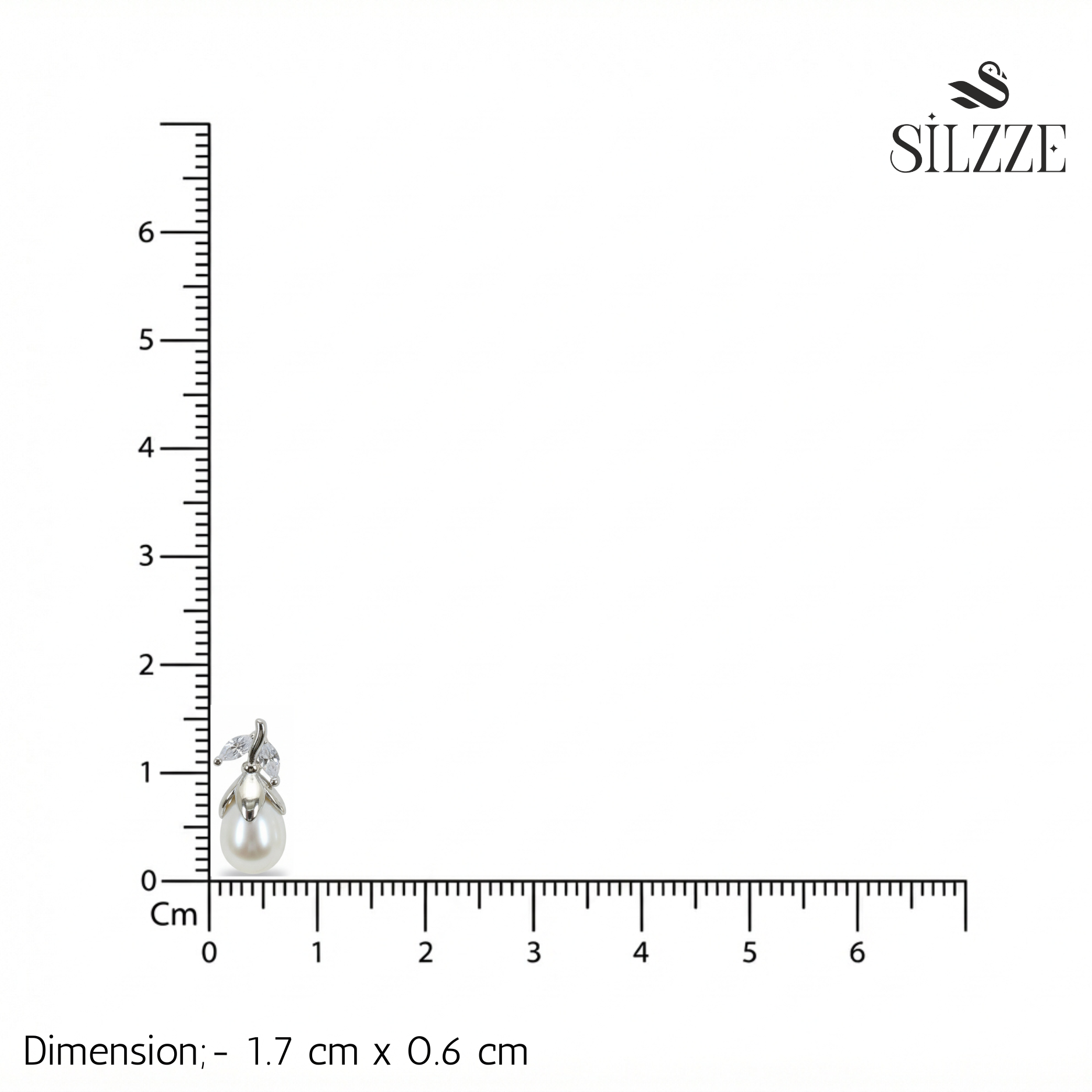 Silver Corolla Pear Pearl Earrings