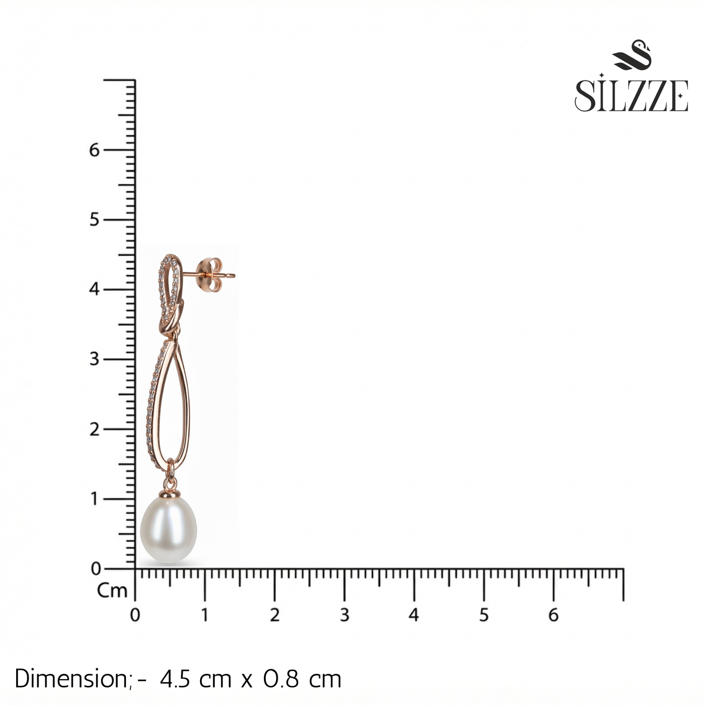 Rose Gold Knot Pearl Earrings