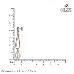 Rose Gold Knot Pearl Earrings