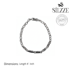 Silver classic carved Men's bracelet for him