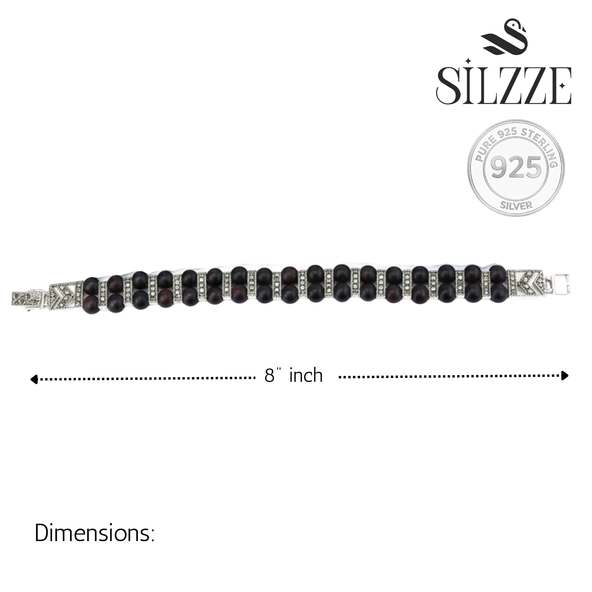 Silver Sacred Harmony Tulsi Men's Hand Bracelet