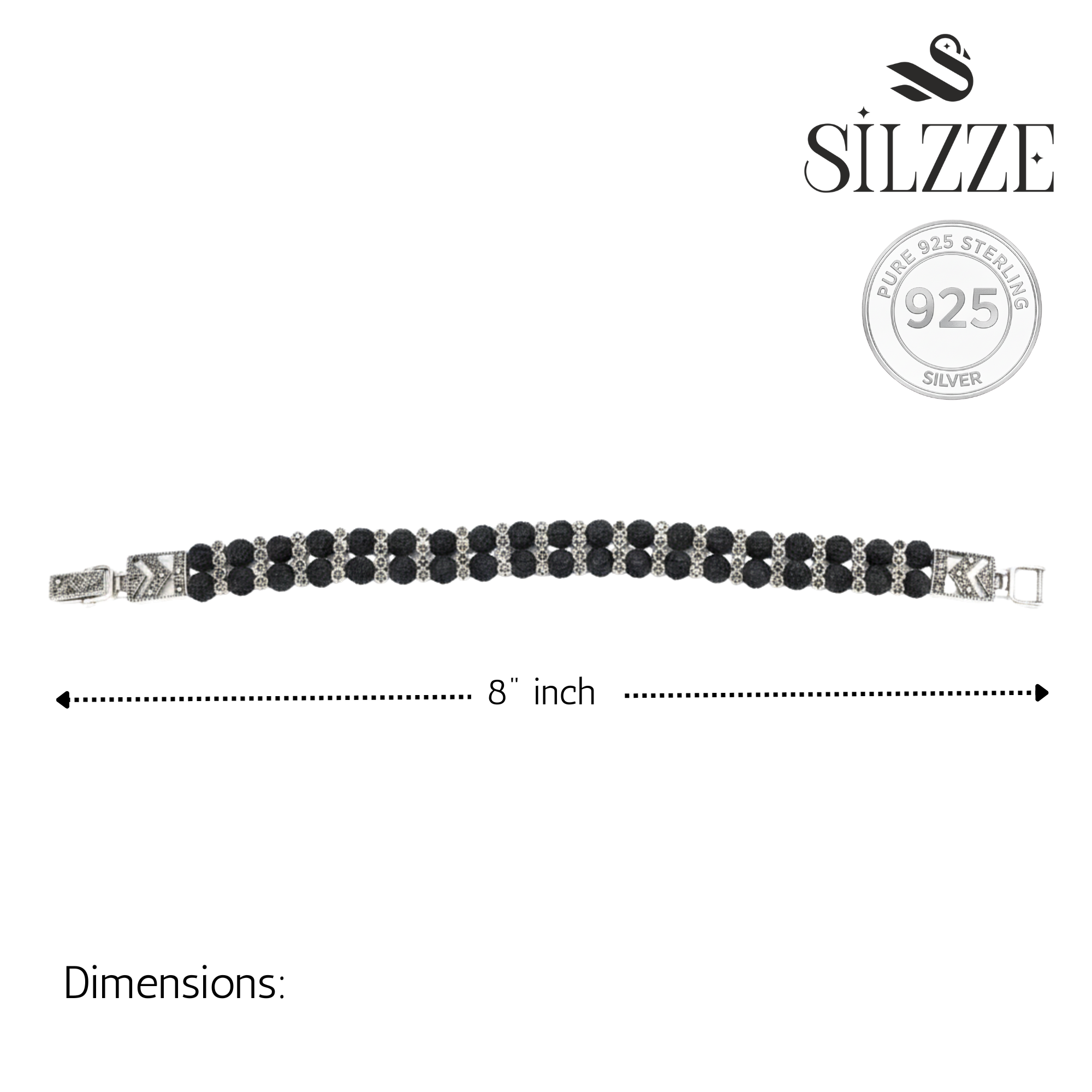 Silver Divine Rudraksha Double Row Bracelet for Him