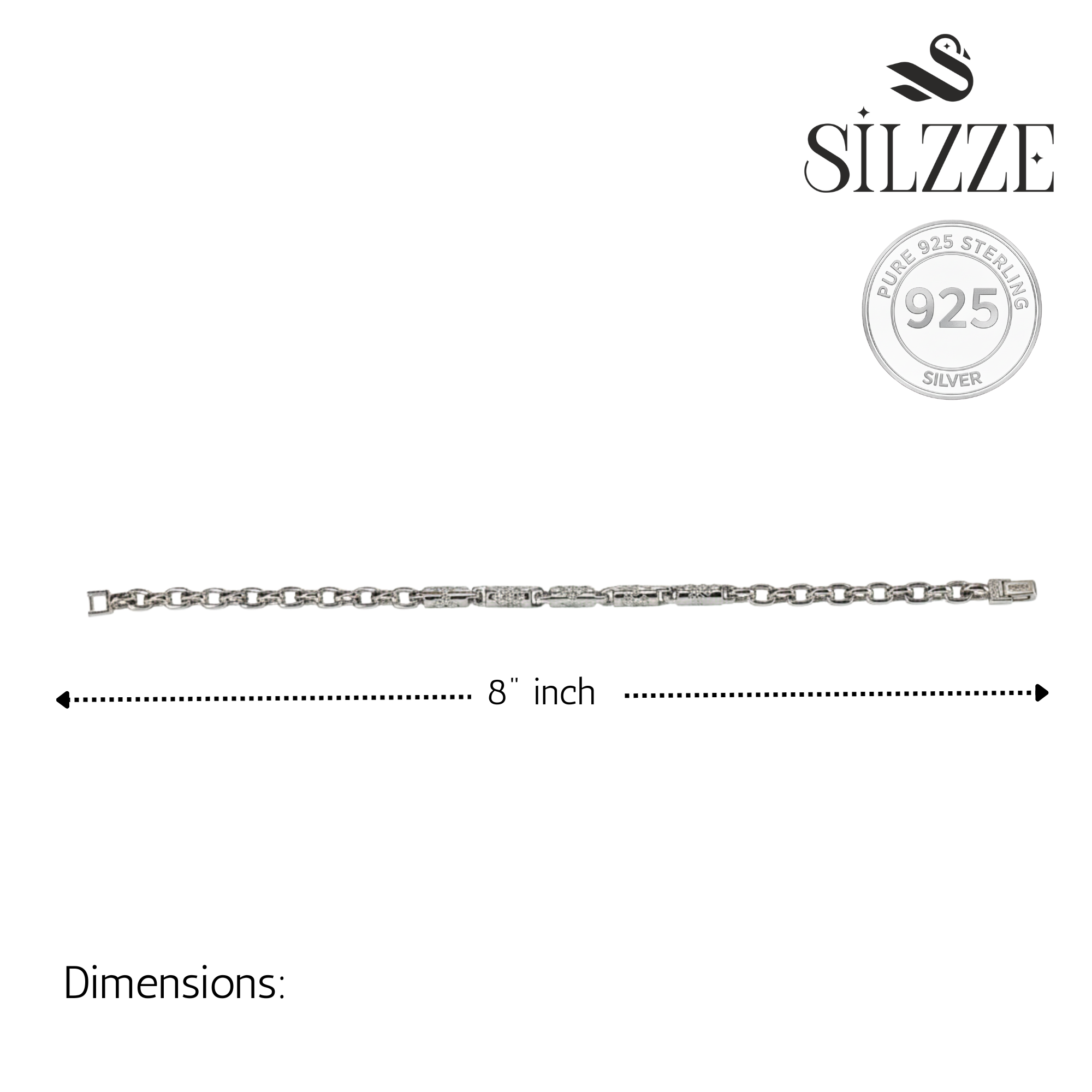 Silver Sterling Silver Accents Men's Bracelet