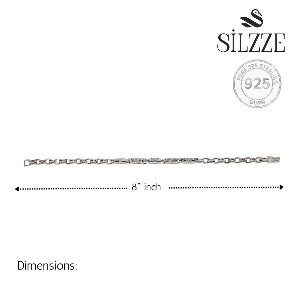 Silver Sterling Silver Accents Men's Bracelet