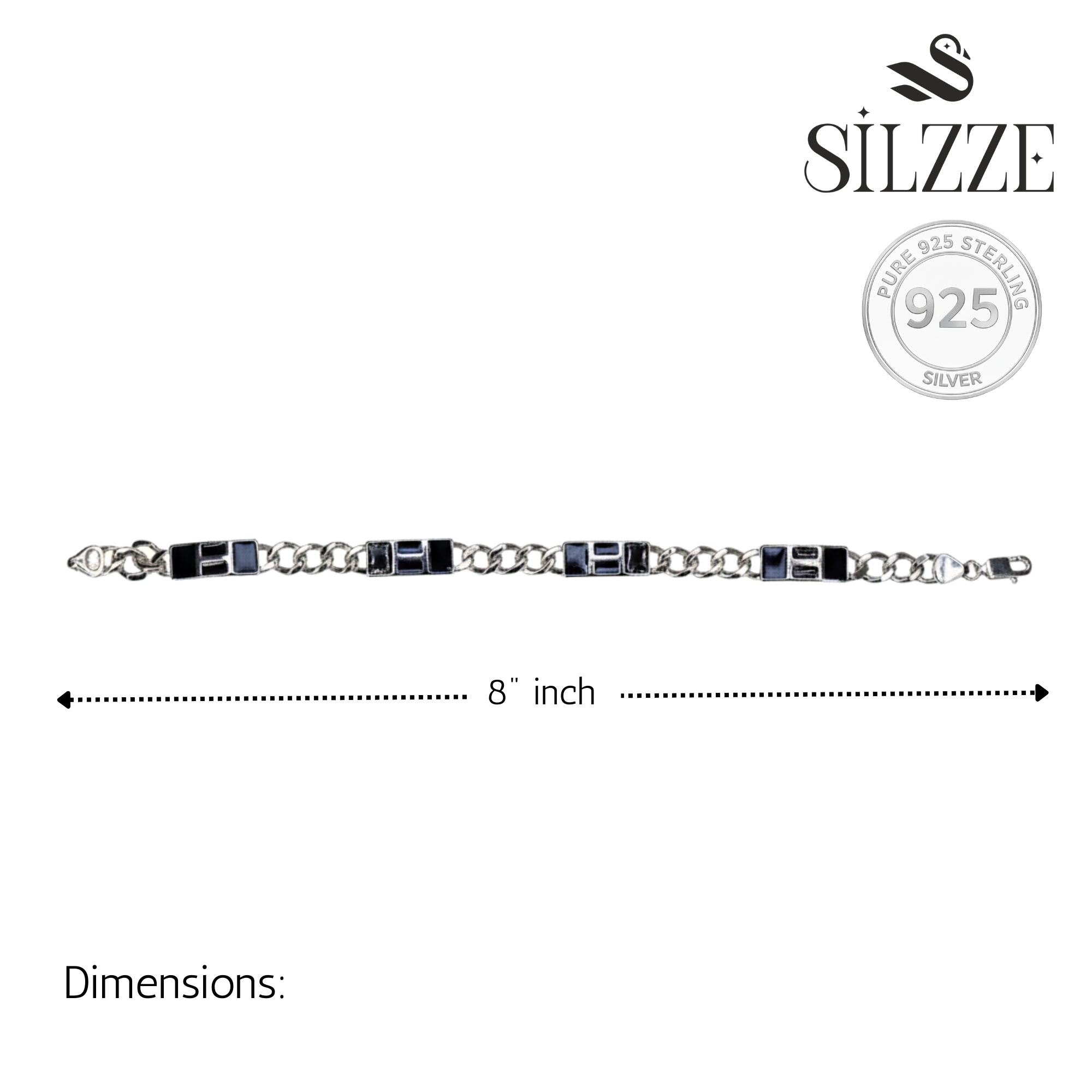 Silver Hyacinth Curb Link Men's Bracelet