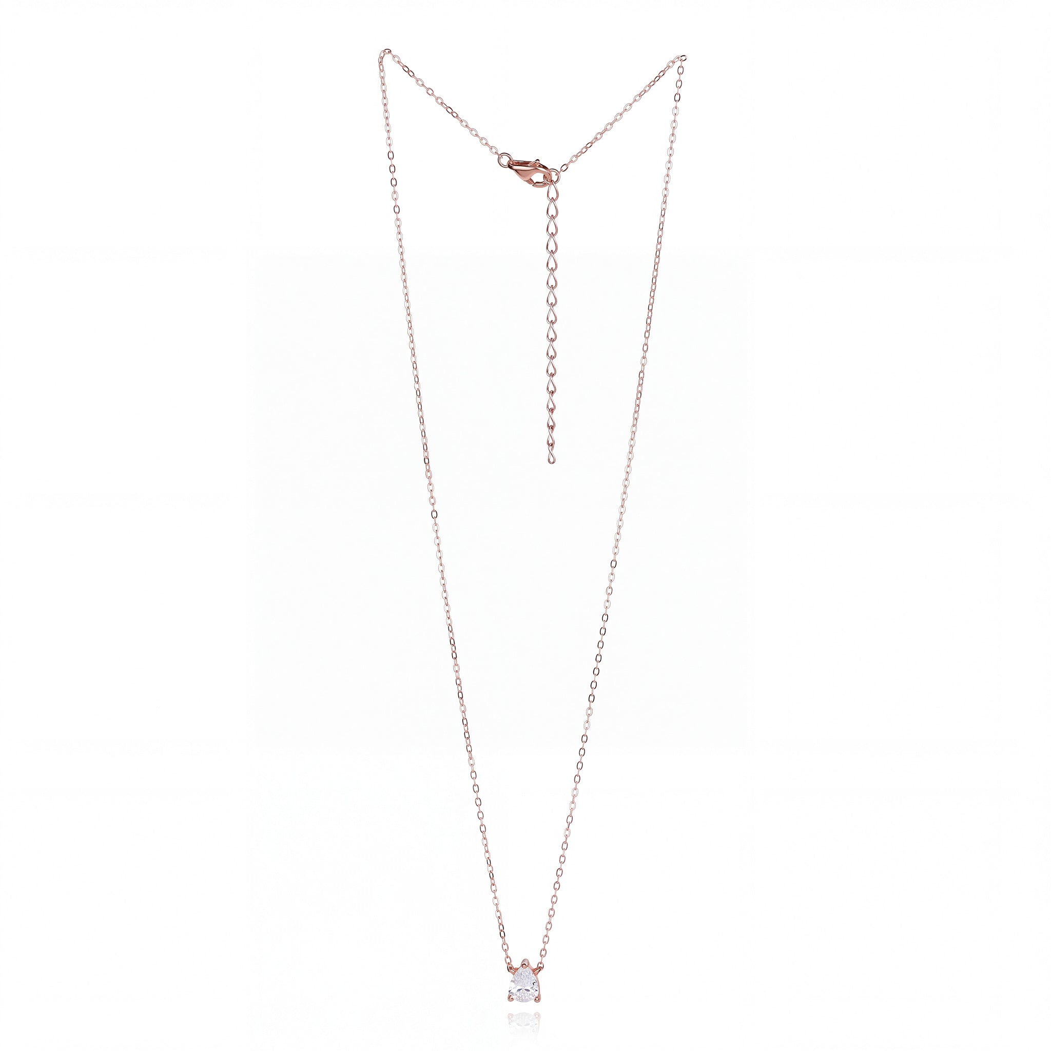 Rose gold Pear-Cut Solitaire Pendant for her
