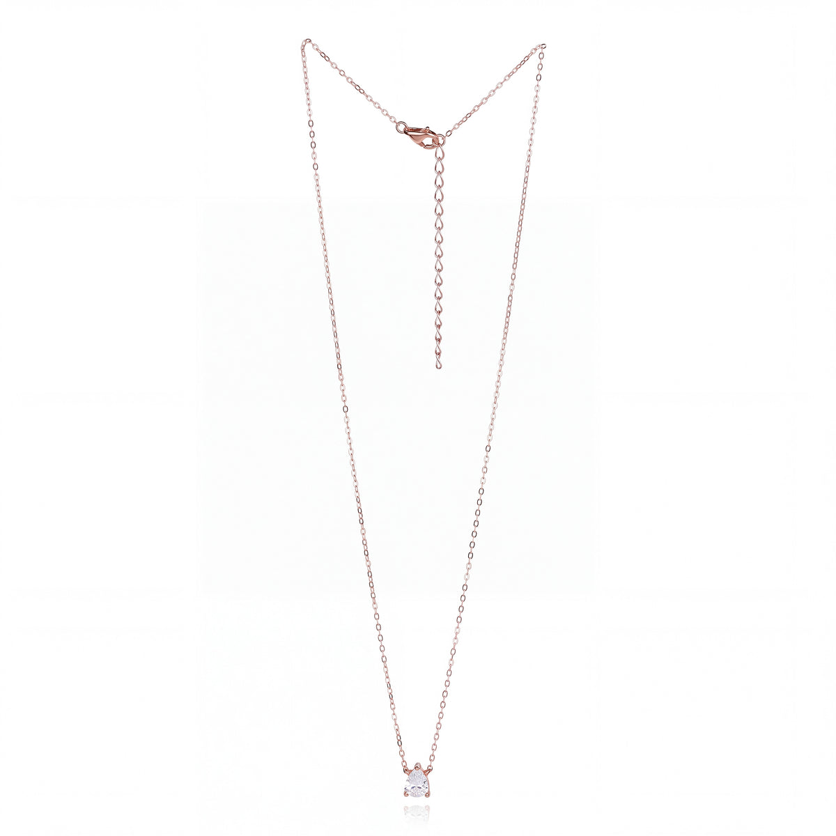 Rose gold Pear-Cut Solitaire Pendant for her