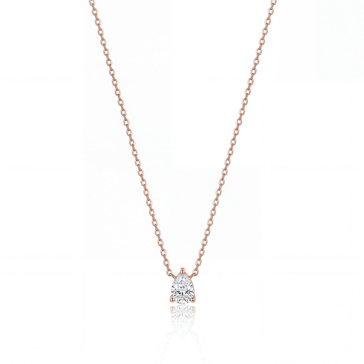 Rose gold Pear-Cut Solitaire Pendant for her