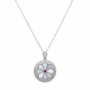 Silver Starburst Mother Of Pearl Pendant