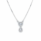 Silver Heart Drop CZ Necklace pendant for her