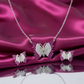 Silver Ombre Flutter Butterfly Pendant Set