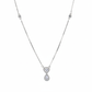 Silver Heart Drop CZ Necklace pendant for her