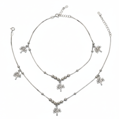 Silver Sparking Tree of life Anklet