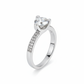 Silver Precious Round Ring