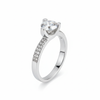 Silver Precious Round Ring