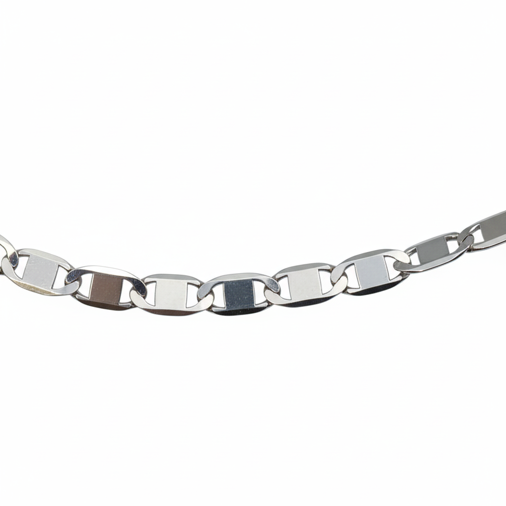 Silver Flat Jazzy Chain For Him