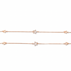 Silver Trendy Rose gold star Anklet for her