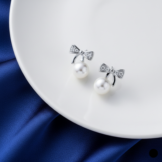 Silver Pookie Pearl Earrings