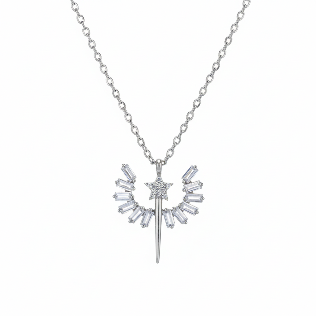 Silver Angel Wing Pendant Necklace