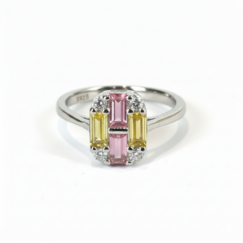 Silver Pastel Peony Ring For Her