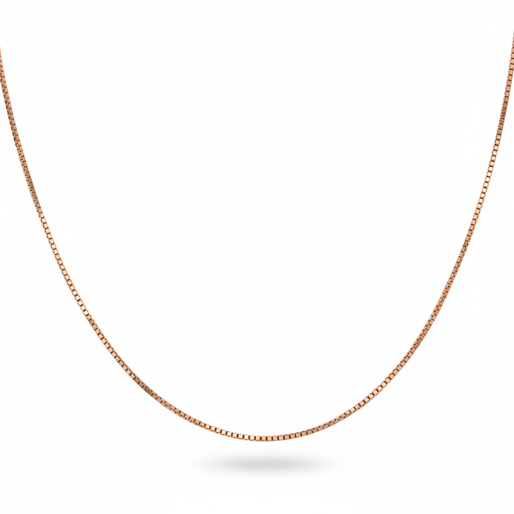 Silver Premium Rose Gold Box chain For her