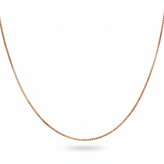 Silver Premium Rose Gold Box chain For her