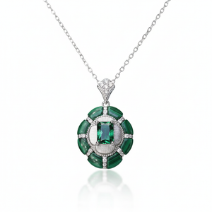 Silver Exquisite Malachite Green Pendant