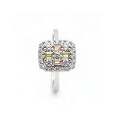 Silver Lemon Sparkle Cluster Ring For Her