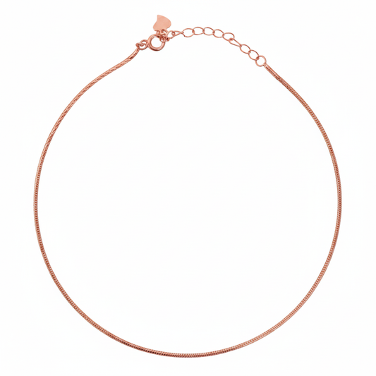 Rose gold Sparkling Snake chain Anklets for her