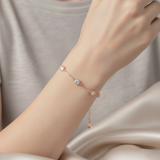 Rose gold Diamond (CZ) Dangler Bracelet