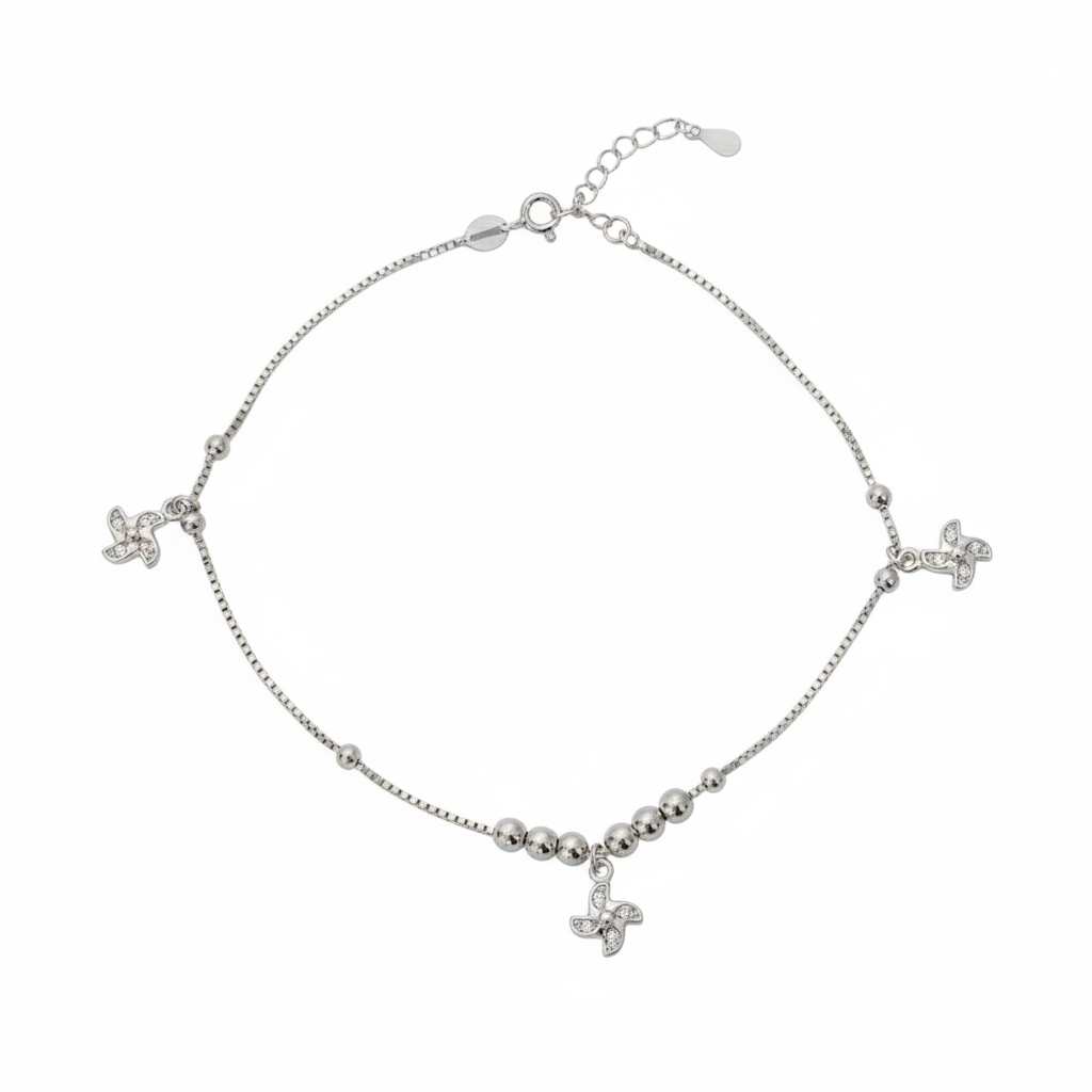 Silver Star charm Anklets