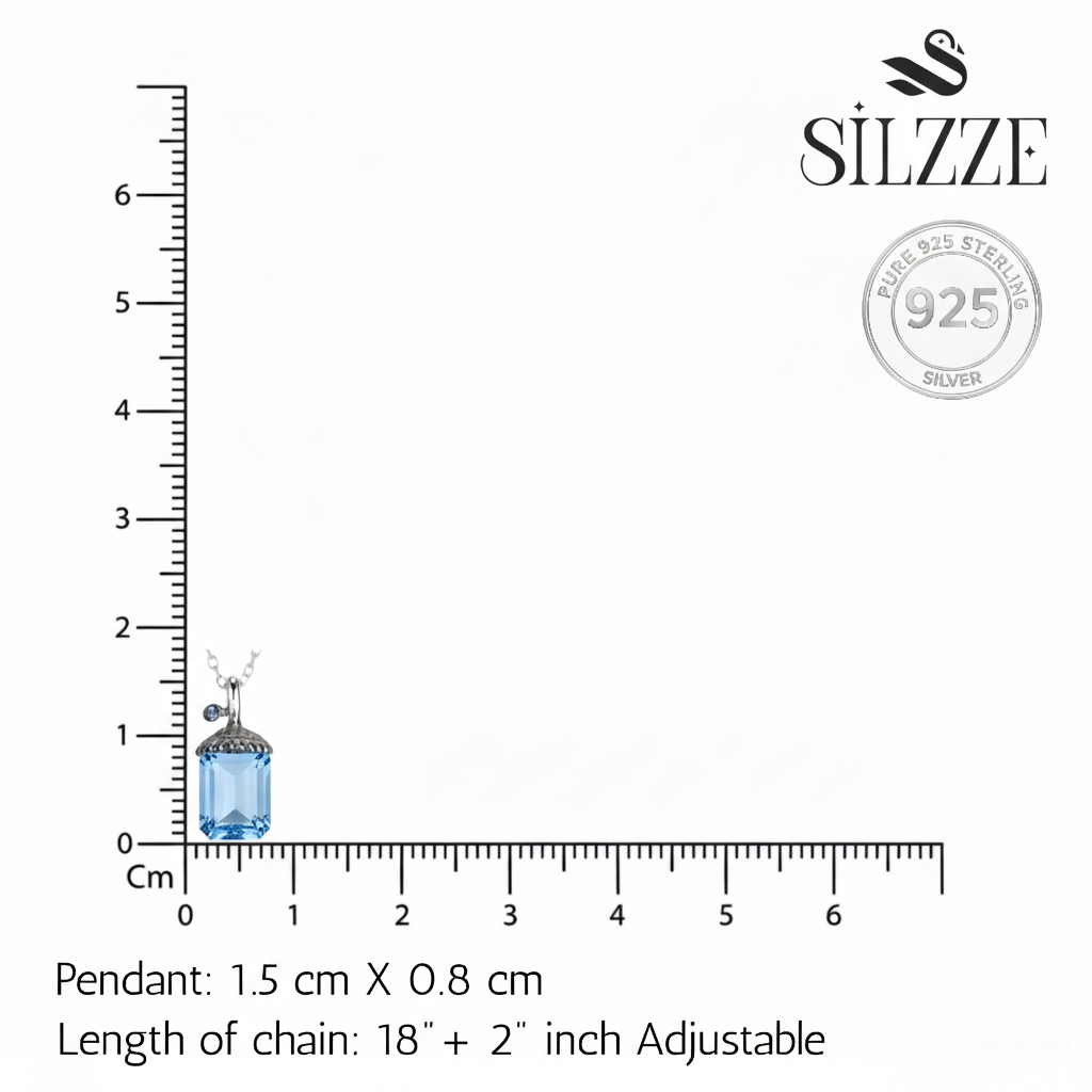 Silver Blue Lantern Crystal Pendant